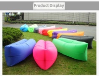Canapé gonflable portable pour une personne, chaise longue en polyester, résistant à l'eau, pliable, pour l'extérieur, la plage, le parc