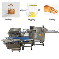 Ligne d'emballage de pain électrique à écran tactile PLC, machine automatique de découpe, ensachage et attache de pain pour boulangerie et usine de transformation alimentaire