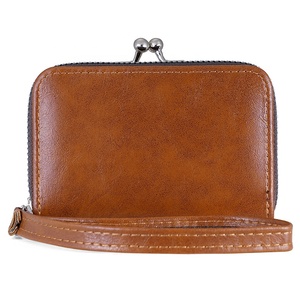 Yeni moda düşük fiyat organ nakit kimlik kartı tutucu retro kadınlar lady PU deri kredi kartlıklı cüzdan seyahat için fermuar ile - Product Image 2