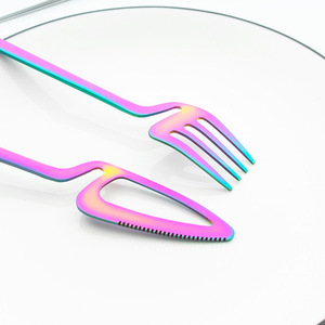 ชุดช้อนส้อมมีดสแตนเลส 304 สีโรสโกลด์ ดีไซน์สร้างสรรค์ สำหรับกาแฟ ของหวาน ใช้ในโรงเรียน - Product Image 4