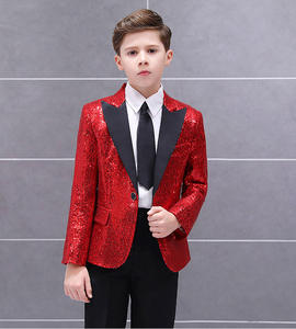 Traje de lentejuelas colorido para niños Danza Piano Actuación Niño Guapo Anfitrión Vestido de actuación brillante - Product Image 3