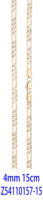 Catena Classica Italiana Figaro FJ Fallon Fashion 4mm, Placcata in Oro 14K Bicolore su Base in Ottone