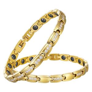 Titanium Steel Energy <strong>Bracelet</strong> with Crystal Inlay, <strong>Magnetic</strong> Health <strong>Bracelet</strong> for <strong>Women</strong>, Fashion Jewelry Gift - Product Image 4