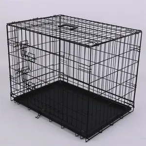 Single Double Door Folding Stainless Steel Pet Pen Indoor Dog Kennels Dog Crate Dog Cage