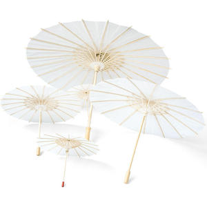 Janelove Wholesale Chinese White Wedding Paper Parasol Umbrella with Custom Logo 20/40/60cm Made in China Decorations