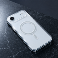 Coque transparente magnétique pour iPhone 17 Air en TPU, PC et acrylique, compatible avec la charge sans fil, antichoc, anti-jaunissement, logo personnalisable