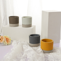 Conception fantaisie gros cylindre pas cher décoration de la maison ciment pots de bougie vides en vrac