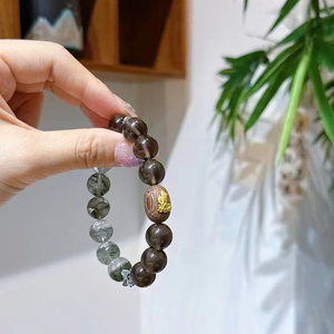 Atacado Natural Feng Shui Cura Fantasma Verde com Chá Cristal Polido Unisex Pulseira Presentes do Negócio - Product Image 1