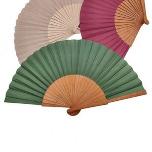 Abanico Plegable de Bambú de 23 cm con Diseño de Arte Folclórico Español, Estilo Floral Pintado, Recuerdo para Bodas/Fiestas - Product Image 1