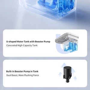 WC intelligent sans réservoir MWD avec bidet intégré, chasse d'eau automatique par capteur au pied, siège chauffant et télécommande pour hôtel moderne - Product Image 3