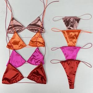 Traje de Baño de Diseño Personalizado, Marca Privada, Bikini Sexy para Mujer, Micro Bikini Sólido, Traje de Baño para Mujer - Product Image 1