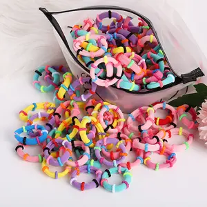 Nieuwe 2021 Candy Elastische Haarband Voor Vrouwen Meisjes Mode Paardenstaart Kids Haar Ringen Rubber Touw Kerst Haar Sieraden