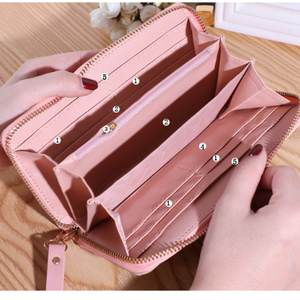 Portefeuille court pour femme avec fermeture éclair, grande capacité, blocage RFID, doublure en polyester écologique, pochette - Product Image 2