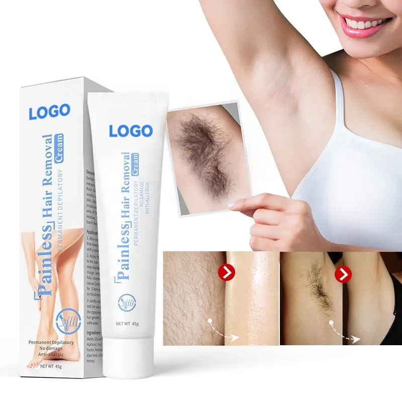 Private Label Unique Body Face Virgin Pubic Organic Instant 5 Minutes Hair Removal Depilatory Cream for Men and Women