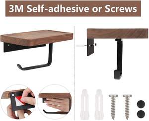 Porte-<span class=keywords><strong>papier</strong></span> <span class=keywords><strong>toilette</strong></span> en noyer avec étagère de rangement pour meuble de salle de bain <span class=keywords><strong>Distributeur</strong></span> de <span class=keywords><strong>papier</strong></span> et de rouleaux de qualité hôtelière - Product Image 6