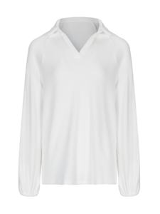 Ensemble 2 pièces : Haut uni à manches longues et pantalon large avec col ou épaules tombantes – Tenue de mariage élégante - Product Image 4