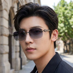 Gafas de Sol Rectangulares <span class=keywords><strong>BOOM</strong></span> 2021, Montura Metálica con Diseño de Cabeza de Leopardo, Sin Marco, para Hombre y Mujer, Gafas de Sol Cuadradas para Verano - Product Image 2