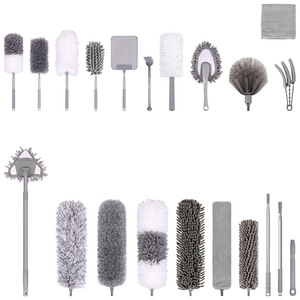 Xử Lý Phòng Làm sạch bụi bàn chải nhà có thể tháo rời Khăn lau bụi để làm sạch quạt trần cao Kính thiên văn sợi nhỏ lông Khăn lau bụi 9pcs - Product Image 1
