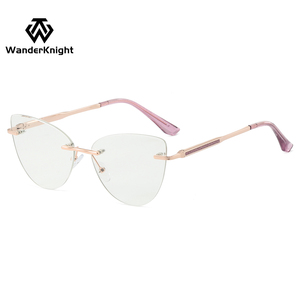 <span class=keywords><strong>Occhiali</strong></span> <span class=keywords><strong>da</strong></span> <span class=keywords><strong>vista</strong></span> senza cornice <span class=keywords><strong>da</strong></span> donna alla moda rosa blu che bloccano la luce cornici ottiche per ragazze motivo animale - Product Image 3