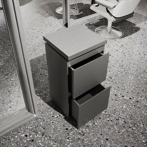 Armoire à outils de salon en acier inoxydable, organisateur de rangement avec tiroirs et support pour sèche-cheveux, poste de travail professionnel pour barbier - Product Image 3