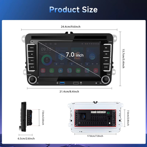 Autoradio Android Podofo Double Din 7'' 2+64 Go avec CarPlay/Android Auto/BT/WiFi/GPS, double USB pour VW/Seat/Skoda/Golf/Polo - Product Image 5