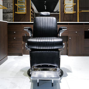 Sillón de Barbería de Cuero Rojo de Alta Calidad, Estructura de Aleación de Aluminio, Resistente, para Peluquería, Gimnasio, Giratorio 360 Grados - Product Image 3