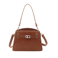 Sac à bandoulière pour femme en cuir PU à motif crocodile, nouveau sac à main à fermeture à clé, sac bandoulière pour femme