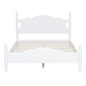 Modern Full Size Solid <b>Pine</b> Wood Eco-Friendly & Durable Platform <b>Bed</b> <b>Frame</b> with Wooden Slat Support White Bedroom <b>Bed</b> - Product Image 6