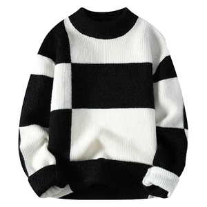 Nouvelle Collection <span class=keywords><strong>Pull</strong></span> Ras du Cou Homme Style Hiver <span class=keywords><strong>Chaud</strong></span> Rembourré Tricoté Couleur Uni Motif Losanges - Product Image 1