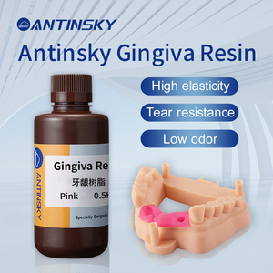 Resina Gingiva Antinsky para Impresora 3D DLP LCD 405nm 0.5kg, Alta Elasticidad, Bajo Olor, Fotopolímero UV Rosa - Product Image 2