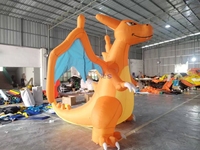 Décoration d'événements, personnage de dessin animé gonflable, modèle Charizard, dragon de feu gonflable pour la publicité