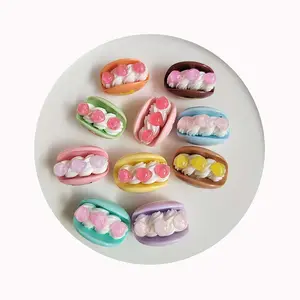 A granel 100 Uds gelatina Artificial crema forma de concha pastel postre comida realista casa de muñecas pastel juguetes para decoración de vajilla de fiesta en casa