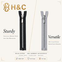 Fermeture éclair en résine à extrémité ouverte H&C haute durabilité, dents anti-corrosion, couleur personnalisée, fermeture éclair en plastique pour doudoune et manteau d'extérieur