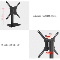 Nueva llegada se adapta a la mayoría de 37 "-75" seguro y estable altura ajustable negro LED TV soporte de suelo