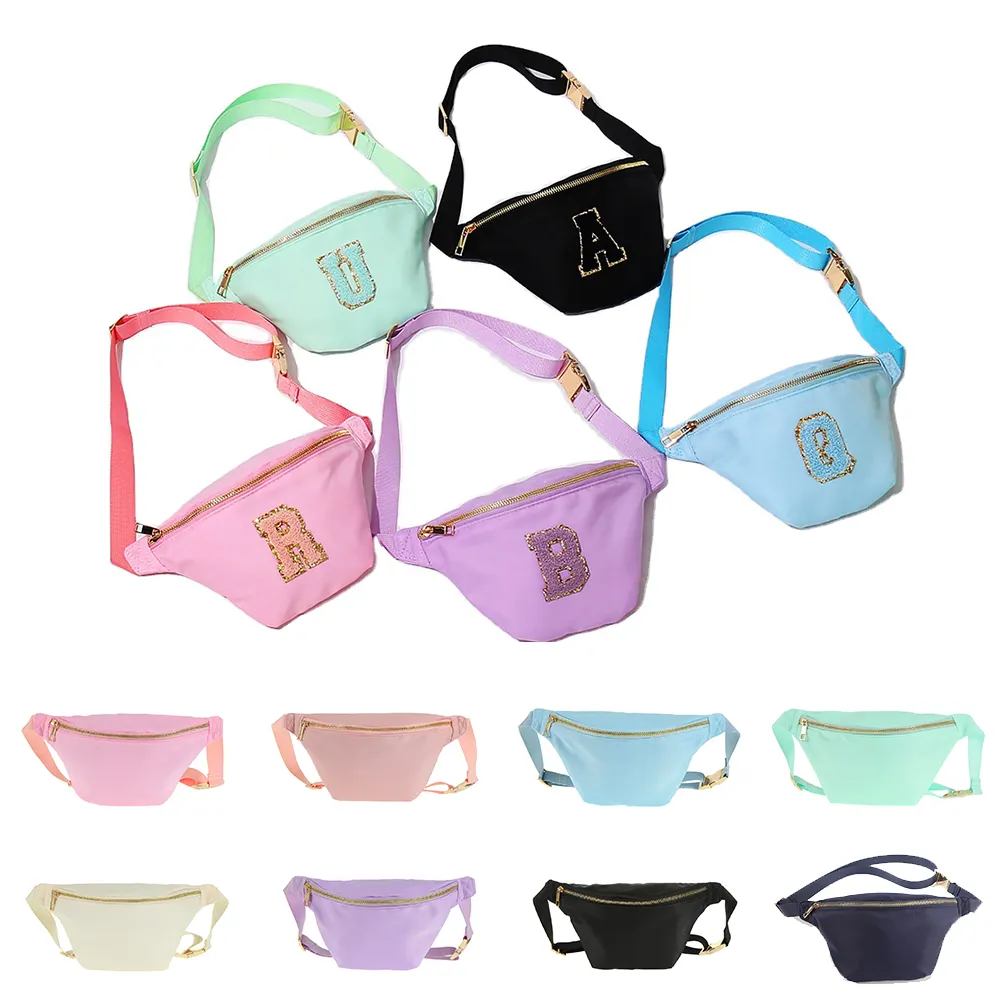 Keymay Stock Wholesale USA Free Shipping 8 Colors Waterproof Nylon Belt Waist Bag Men Women Fanny Pack