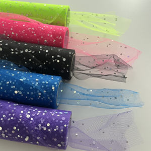 Rouleaux de tulle en maille de polyester brillant et coloré, tissu tricoté respirant et léger pour la décoration de jupes et de robes de mariée pour garçons - Product Image 1