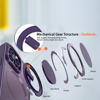 Étui de protection magnétique rotatif pour iPhone 15 Pro Max 14Plus 13 12 11 Protection de l'objectif en métal Support magnétique Coque arrière de téléphone