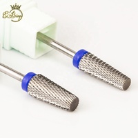 Fraise à ongles professionnelle en carbure de tungstène, 3/32 pouces, double face, 6,0 à 7,0 mm, dents de coupe transversales moyennes, 5 en 1, profil conique, tête plate