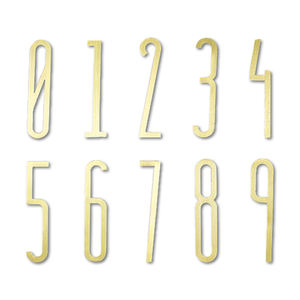 Qiansi 0007 moderne nordique laiton métal numérique mince <span class=keywords><strong>maison</strong></span> numéro et lettres plaque pour hôtels résidentiels chambres privées maisons - Product Image 5