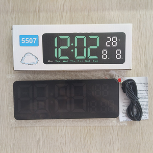 Orologio <span class=keywords><strong>da</strong></span> <span class=keywords><strong>Parete</strong></span> Digitale LED Elettrico con Temperatura, Settimana e Calendario, Alimentato USB, in Materiale ABS, Design Artistico per Soggiorni - Product Image 6