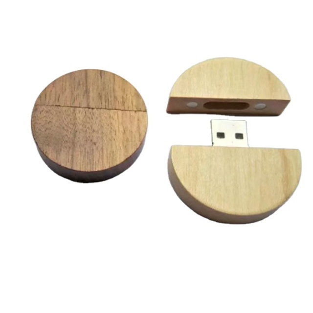 Customized Wooden Round Usb Flash Drive