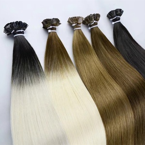 Highknight vente en gros kératine italienne pointe plate cuticule droite naturelle alignée 100% Extensions de cheveux humains vierges Remy - Product Image 1
