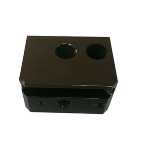 Custom CNC Machined Steel Alloy Block With Dual Circular Cutouts Precision Metal Component - Product Image 3