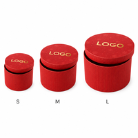 Boîte d'emballage cylindrique rouge et or personnalisée avec logo, vente en gros, pour les fêtes, les cadeaux, le marquage, les célébrations, prix d'usine