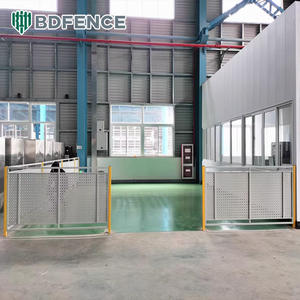 Filet d'isolation pour ateliers d'entrepôt, clôture en treillis métallique en acier épaissi, protection des équipements d'usine intérieure, barrière de porte <span class=keywords><strong>coulissante</strong></span> - Product Image 4