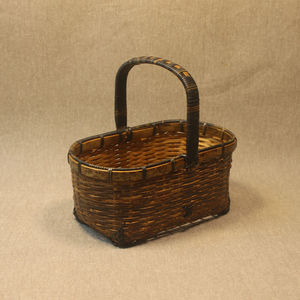 Purple <b>Bamboo</b> Woven <b>Basket</b> 23x12x8cm Rectangle Storage <b>Basket</b> For Kitchen Fruit Tea Set Organizing Handicrafts - Product Image 2
