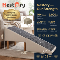 Rampe pliable en bois 2-en-1 pour animaux de compagnie, escalier antidérapant pour petits chiens et chats, pour canapé, lit, rangement facile, OEM