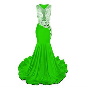 2024 pure O cou argent perlé strass africain noir filles Satin luxe soirée <span class=keywords><strong>Gala</strong></span> robes Orange sirène <span class=keywords><strong>longue</strong></span> <span class=keywords><strong>robe</strong></span> <span class=keywords><strong>de</strong></span> bal - Product Image 3