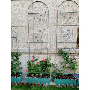 Treillis d'escalade à 2 niveaux blanc vieilli style européen pour roses et clématites - Product Image 3