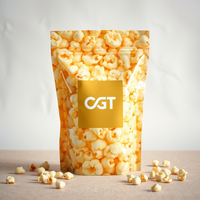 Vente en gros de sachets debout recyclables refermables en PE-BD personnalisables Sac en plastique zip-lock pour pop-corn biscuit biscuit bonbon saccadé